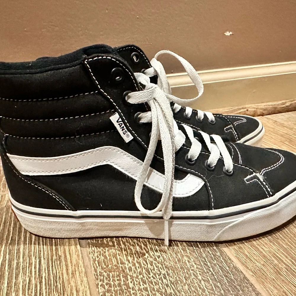 Vans Black and White High-Top Sneakers - Picture 1 of 5